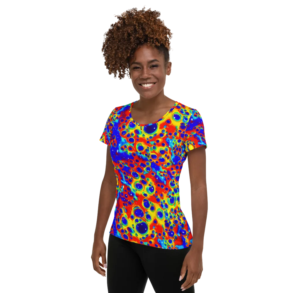 Neon Lagoon on Women's Athletic T-Shirt — Left