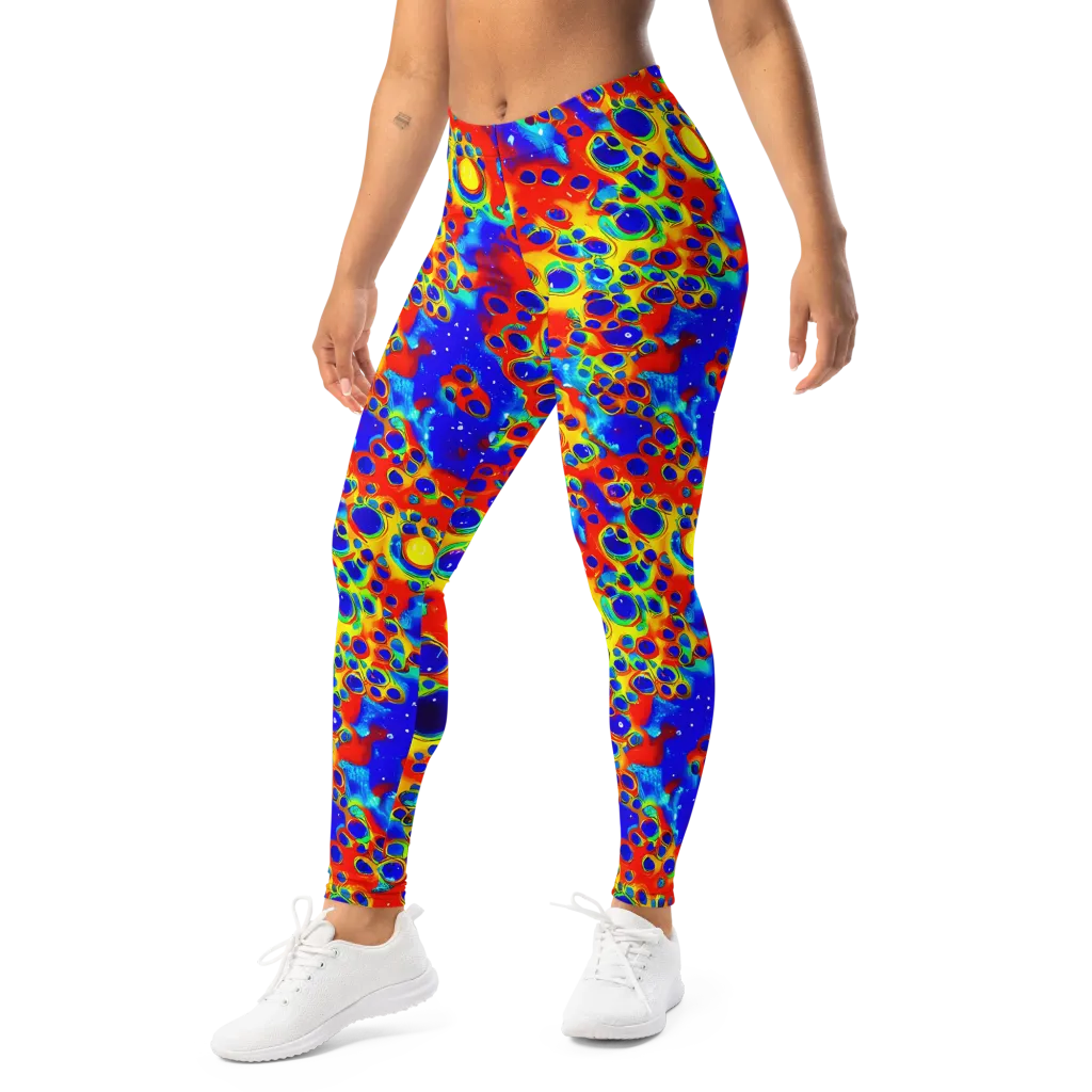 Neon Lagoon on Leggings — Left Front