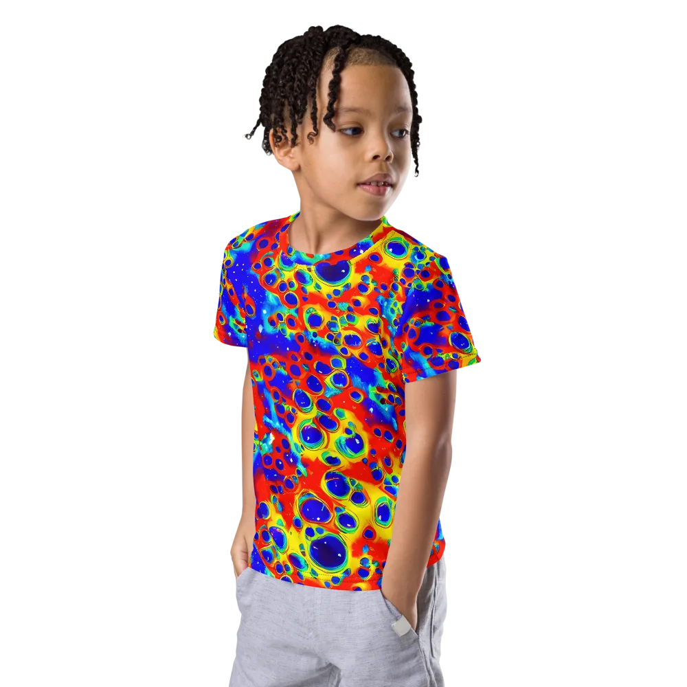 Neon Lagoon on Kids Crew Neck T-Shirt — Left Front