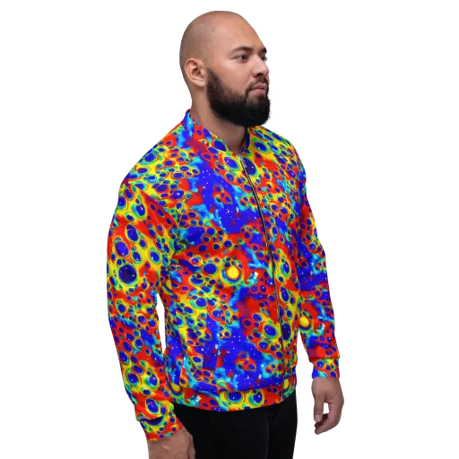 Neon Lagoon on a Bomber Jacket