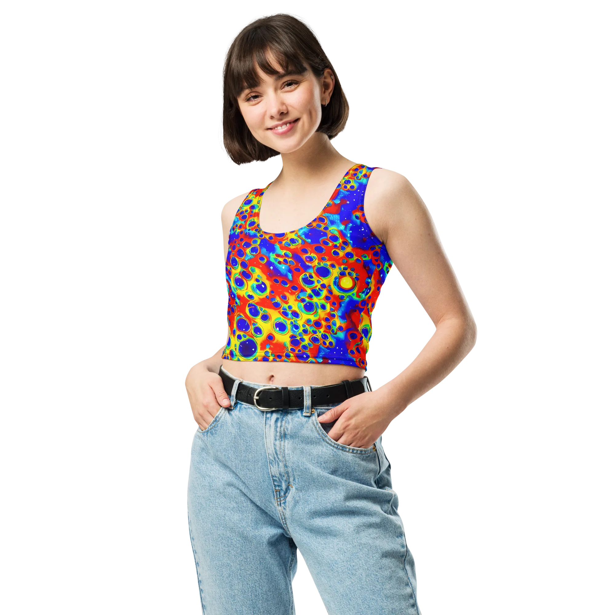 Neon Lagoon on Crop Top — Front