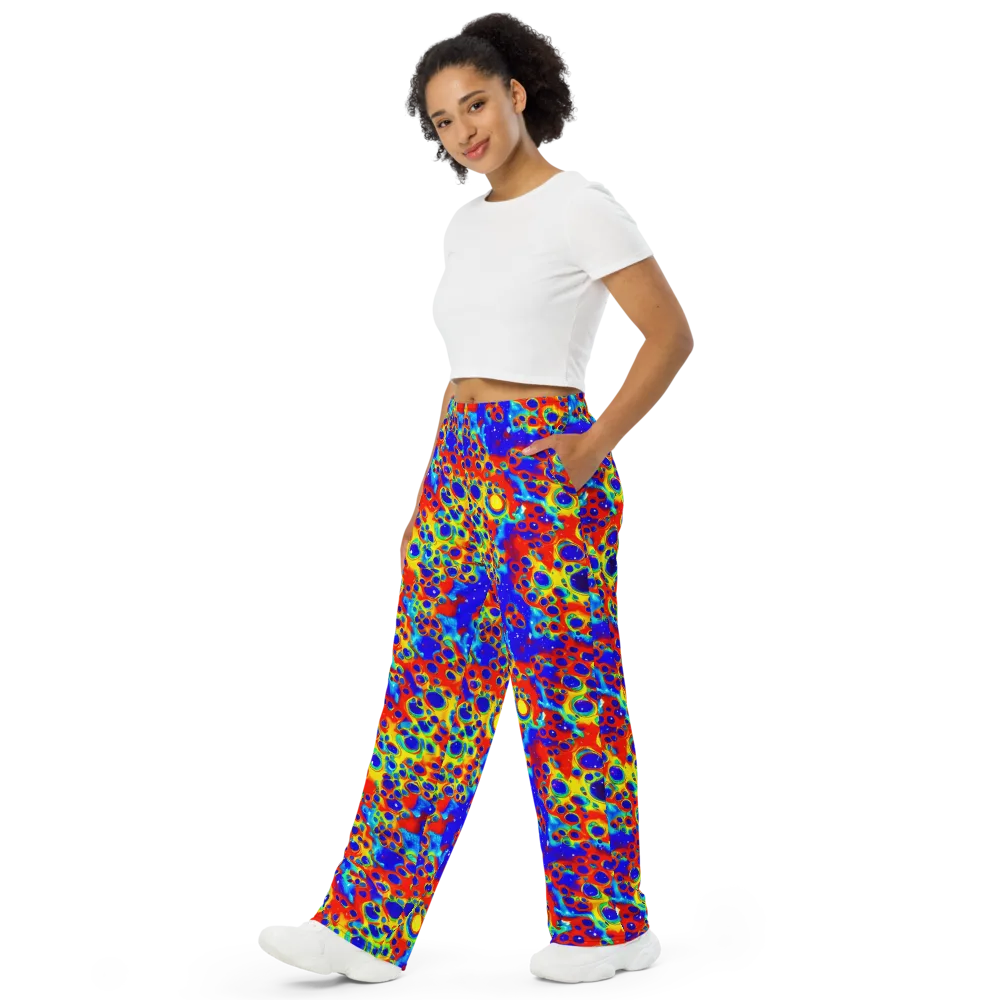 Neon Lagoon on Wide-Leg Pants — Left Front
