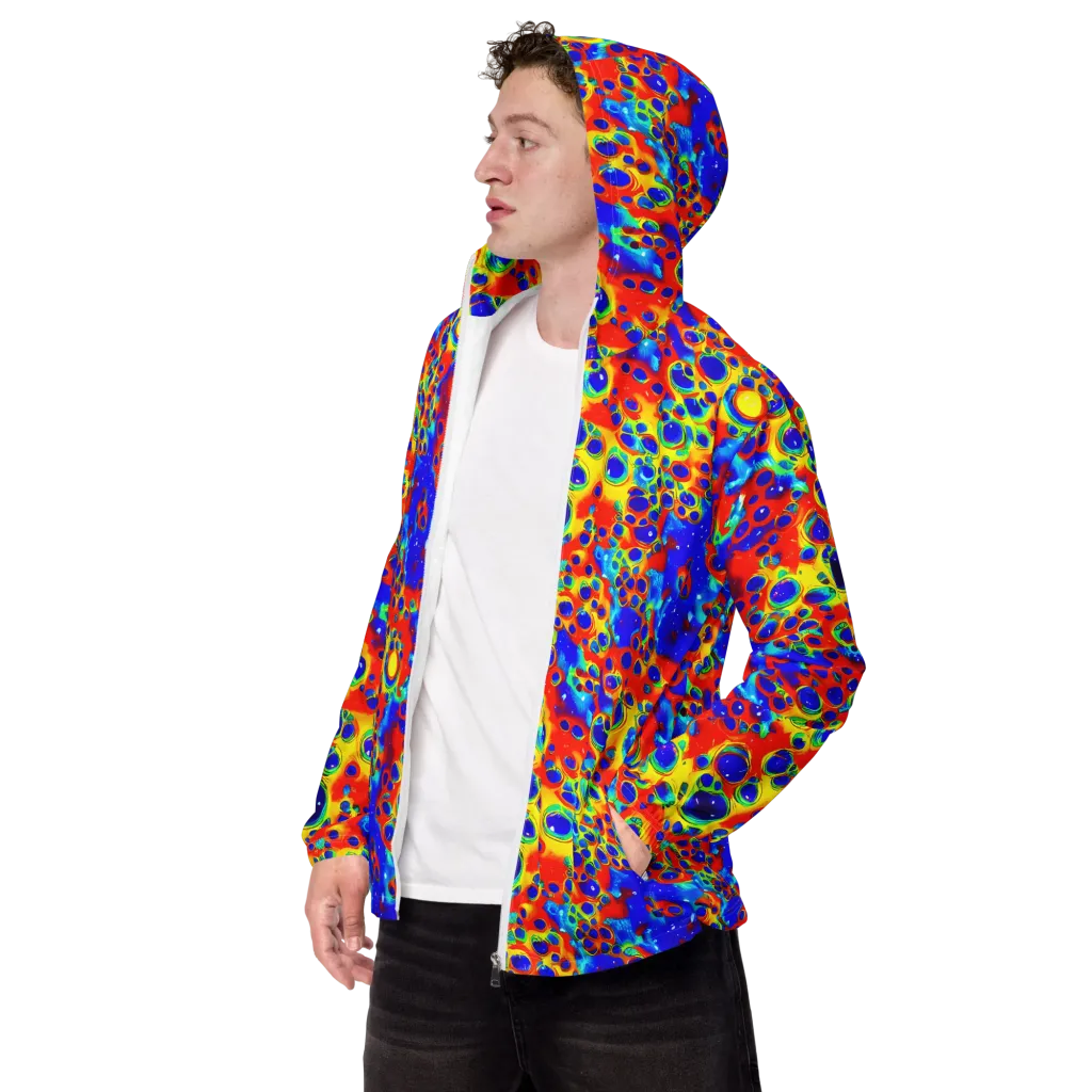Neon Lagoon on Men's Windbreaker — Left Front