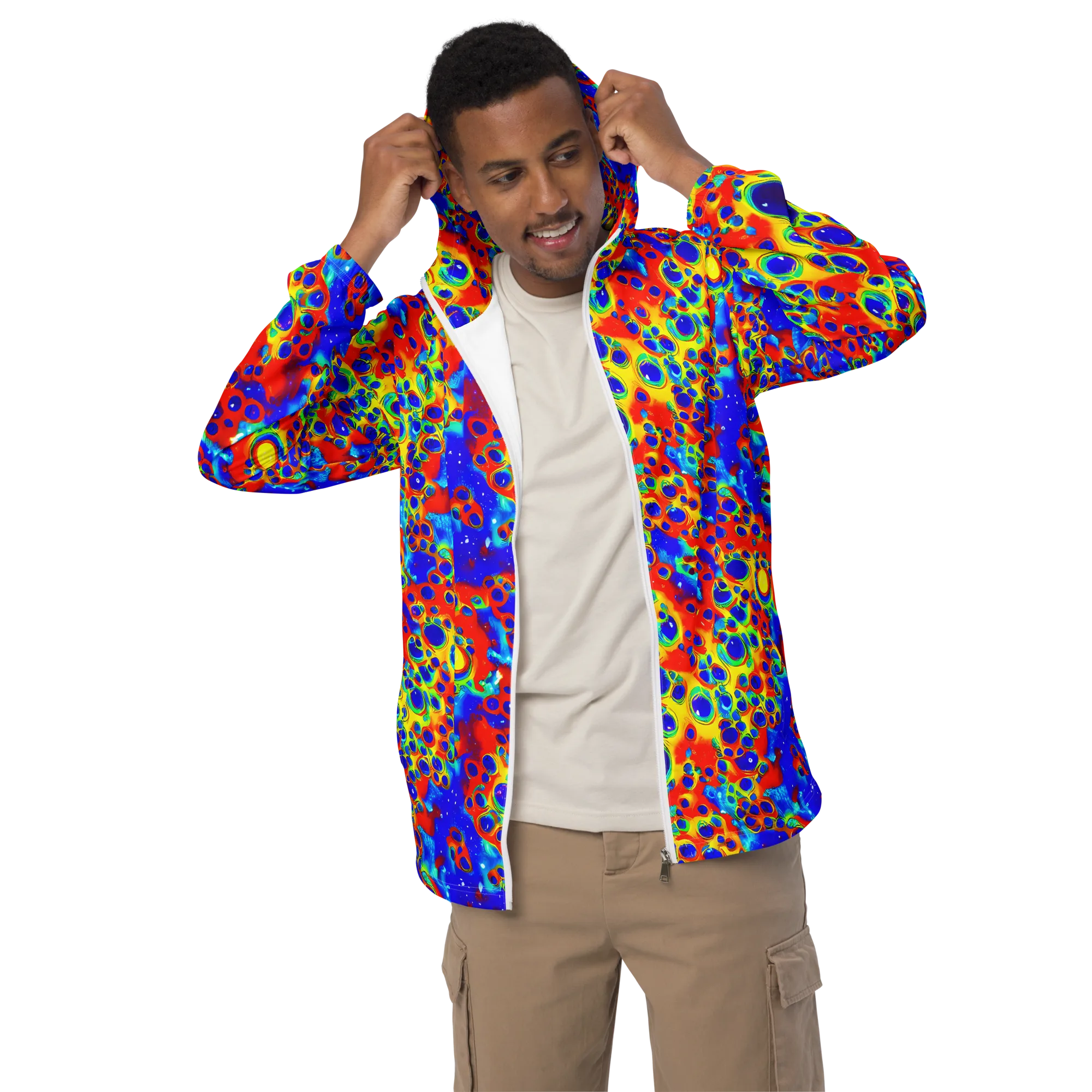 Neon Lagoon on Men's Windbreaker — Front
