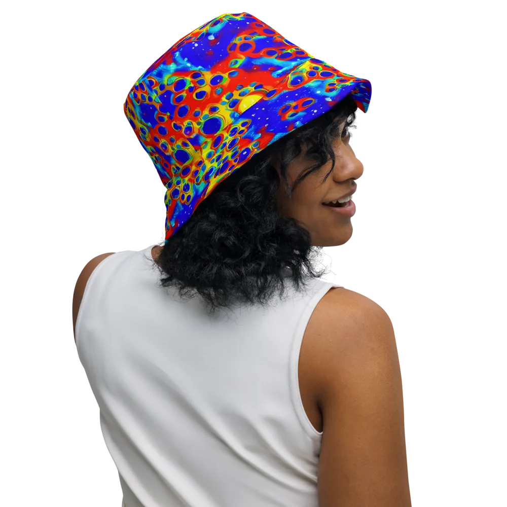 Neon Lagoon on Reversible Bucket Hat — Right Outside