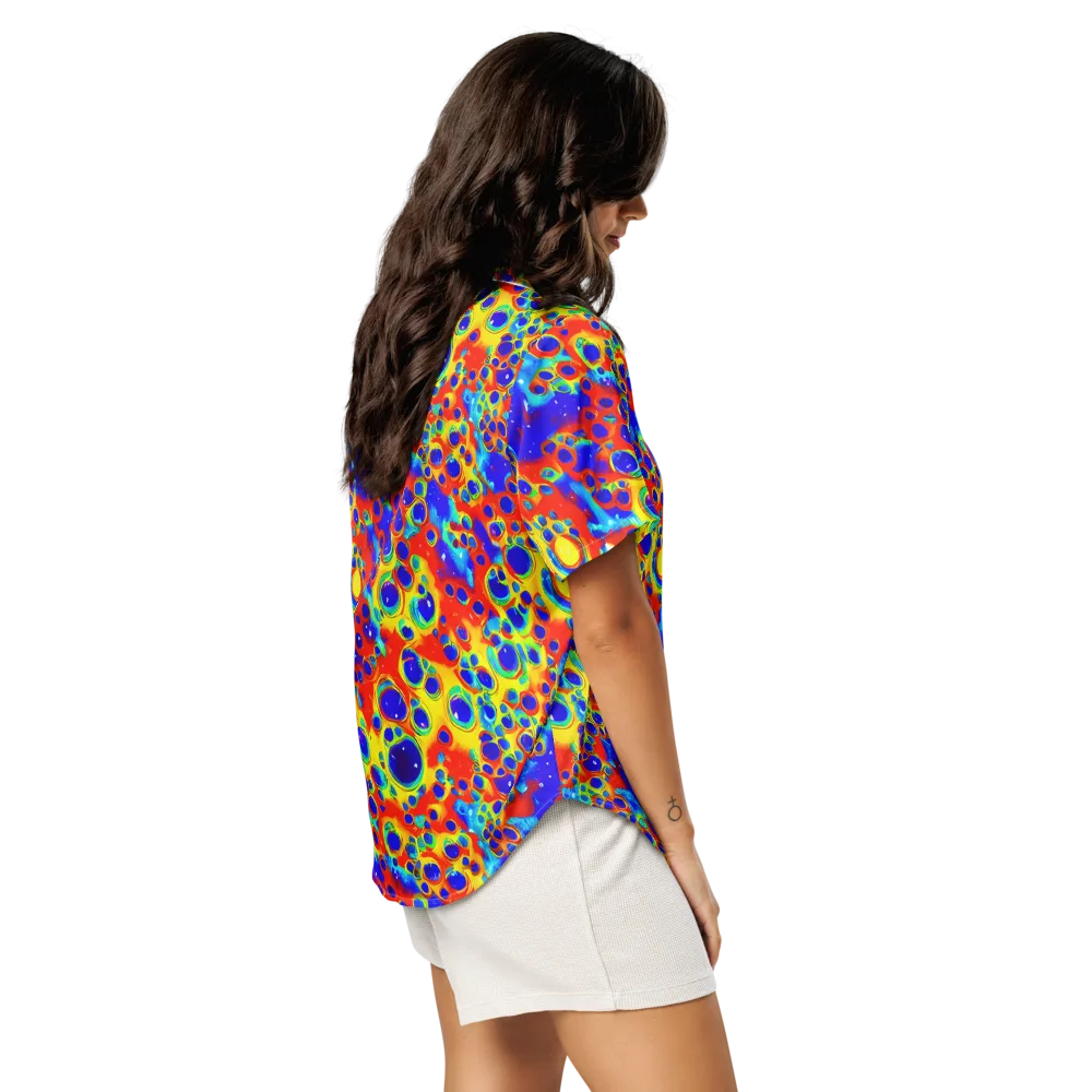 Neon Lagoon on Women's Short Sleeve Pajama Top — Right Back