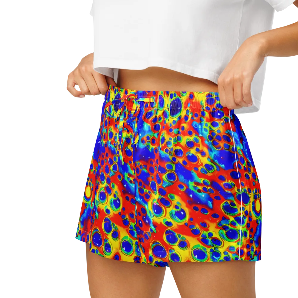 Neon Lagoon on Women's Pajama Shorts — Left