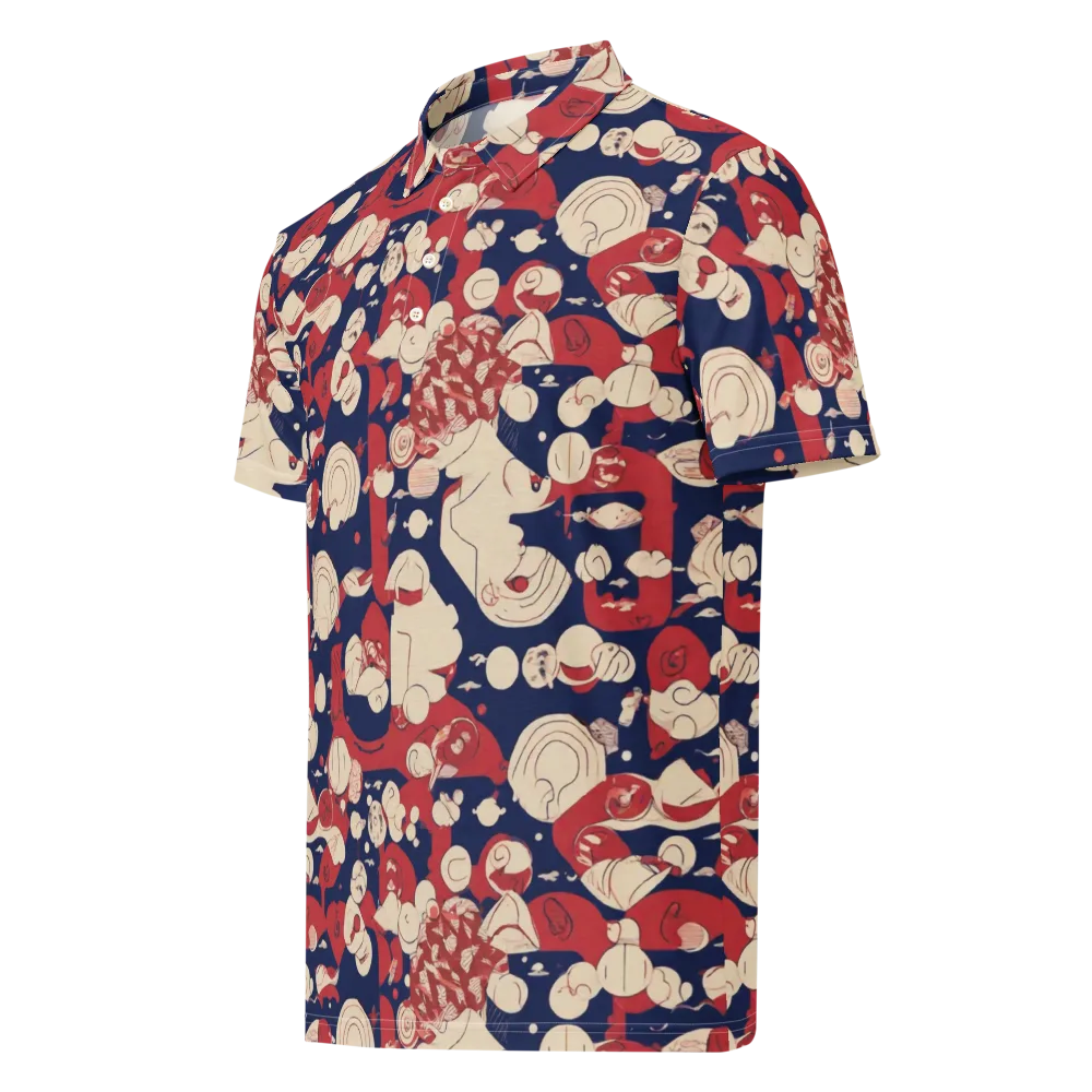 Crimson Constellation on Men's Slim Fit Polo Shirt — Left Front