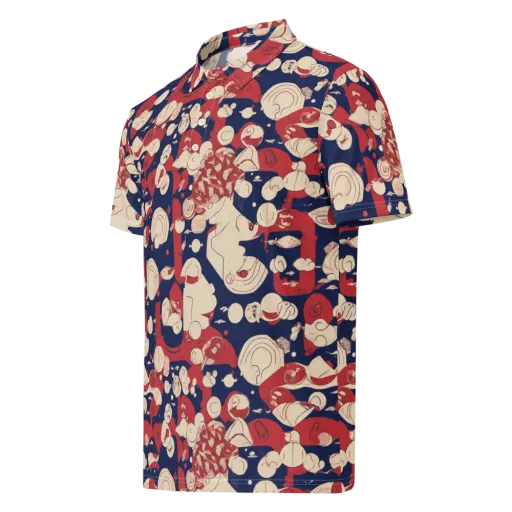 Crimson Constellation on a Men's Slim Fit Polo Shirt