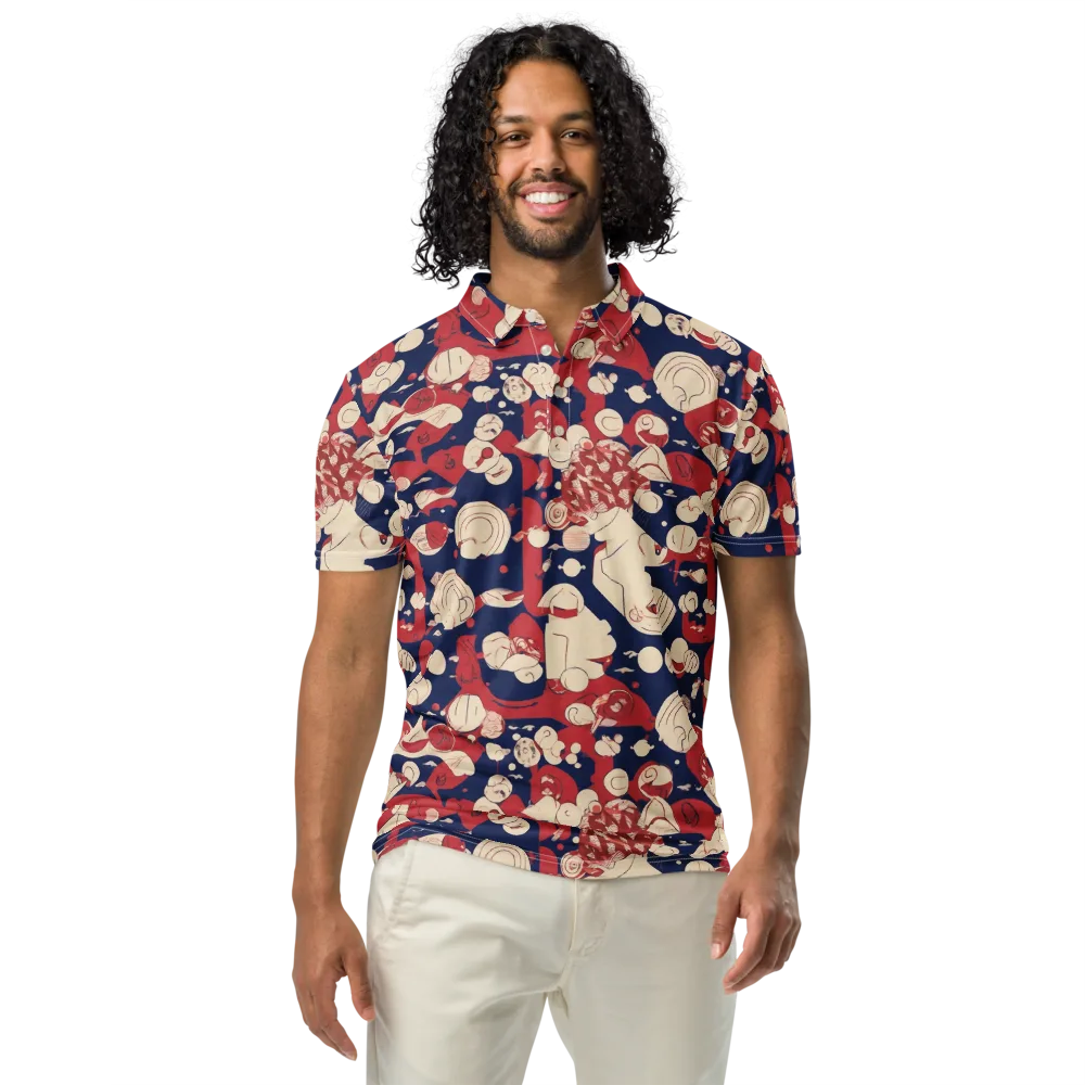 Crimson Constellation on Men's Slim Fit Polo Shirt — Front