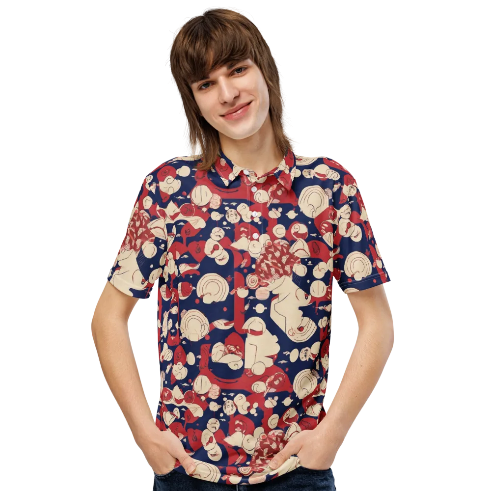 Crimson Constellation on Men's Slim Fit Polo Shirt — Front