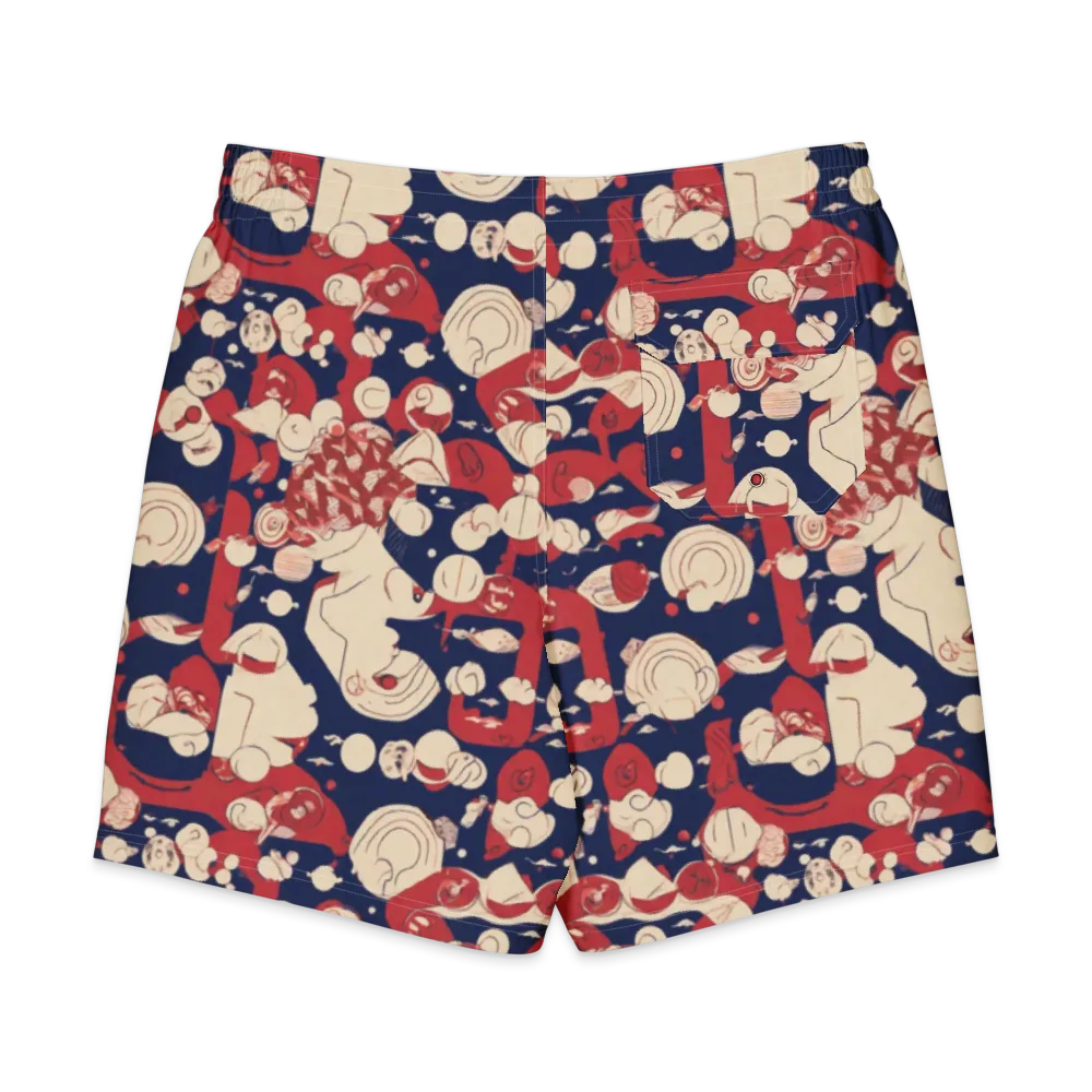 Crimson Constellation on Men's Board Shorts — Back