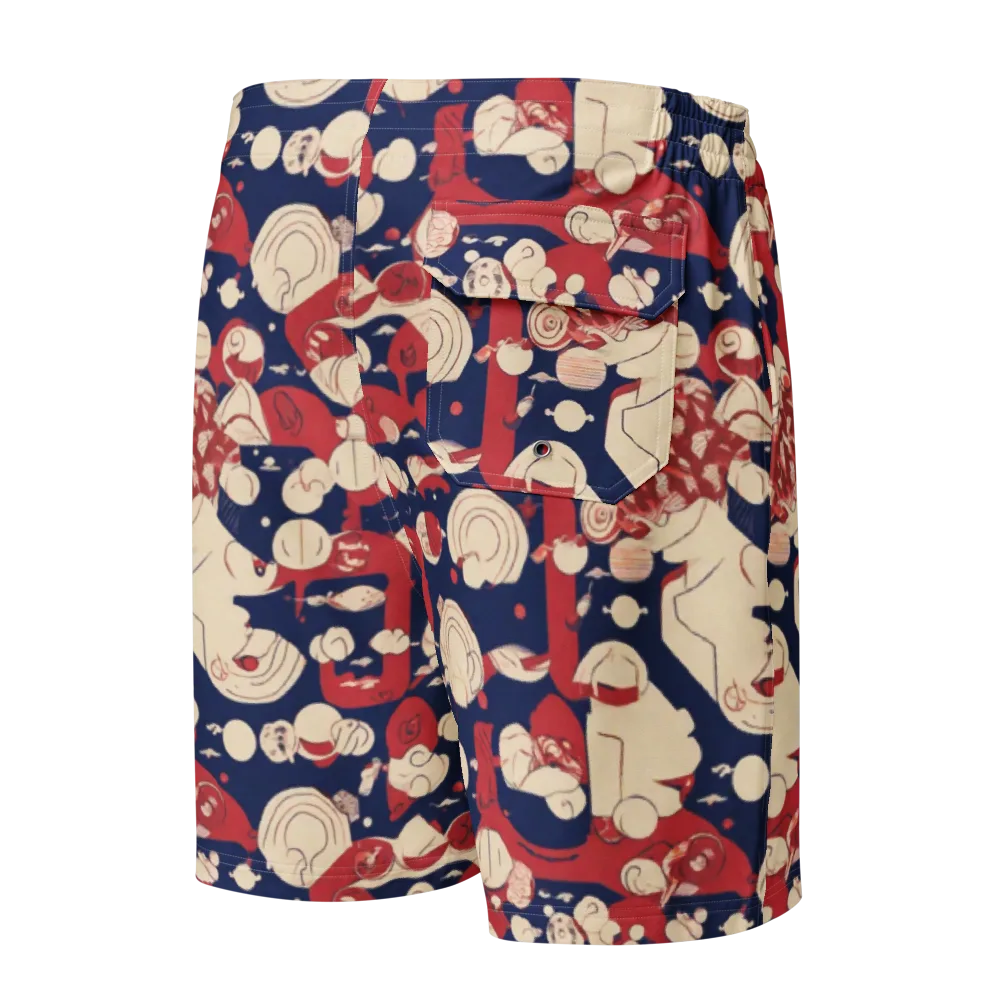 Crimson Constellation on Men's Board Shorts — Back