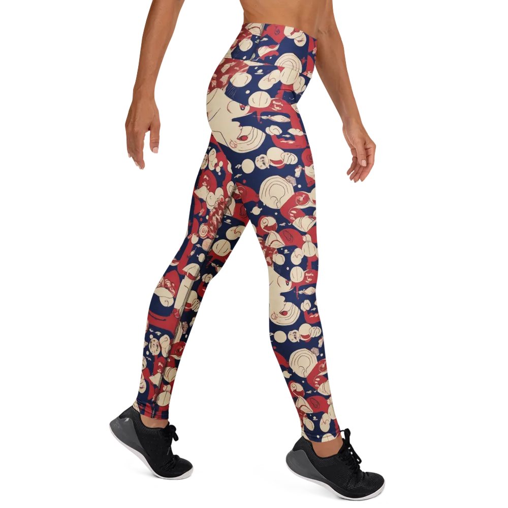 Crimson Constellation on Yoga Leggings — Right