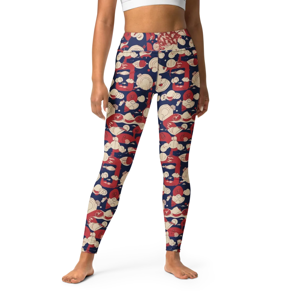 Crimson Constellation on Yoga Leggings — Front