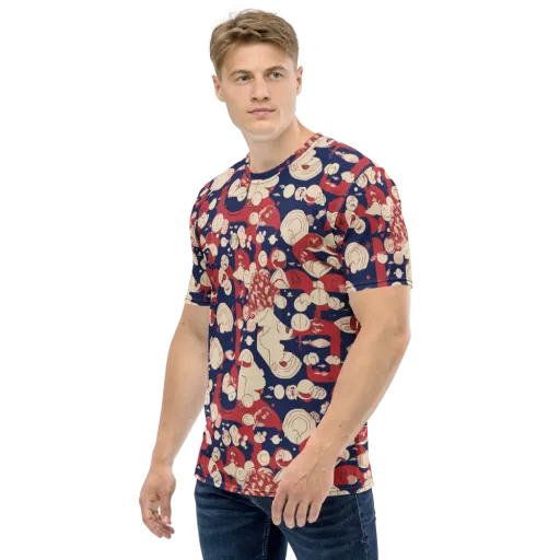 Crimson Constellation on a Men's Crew Neck T-Shirt