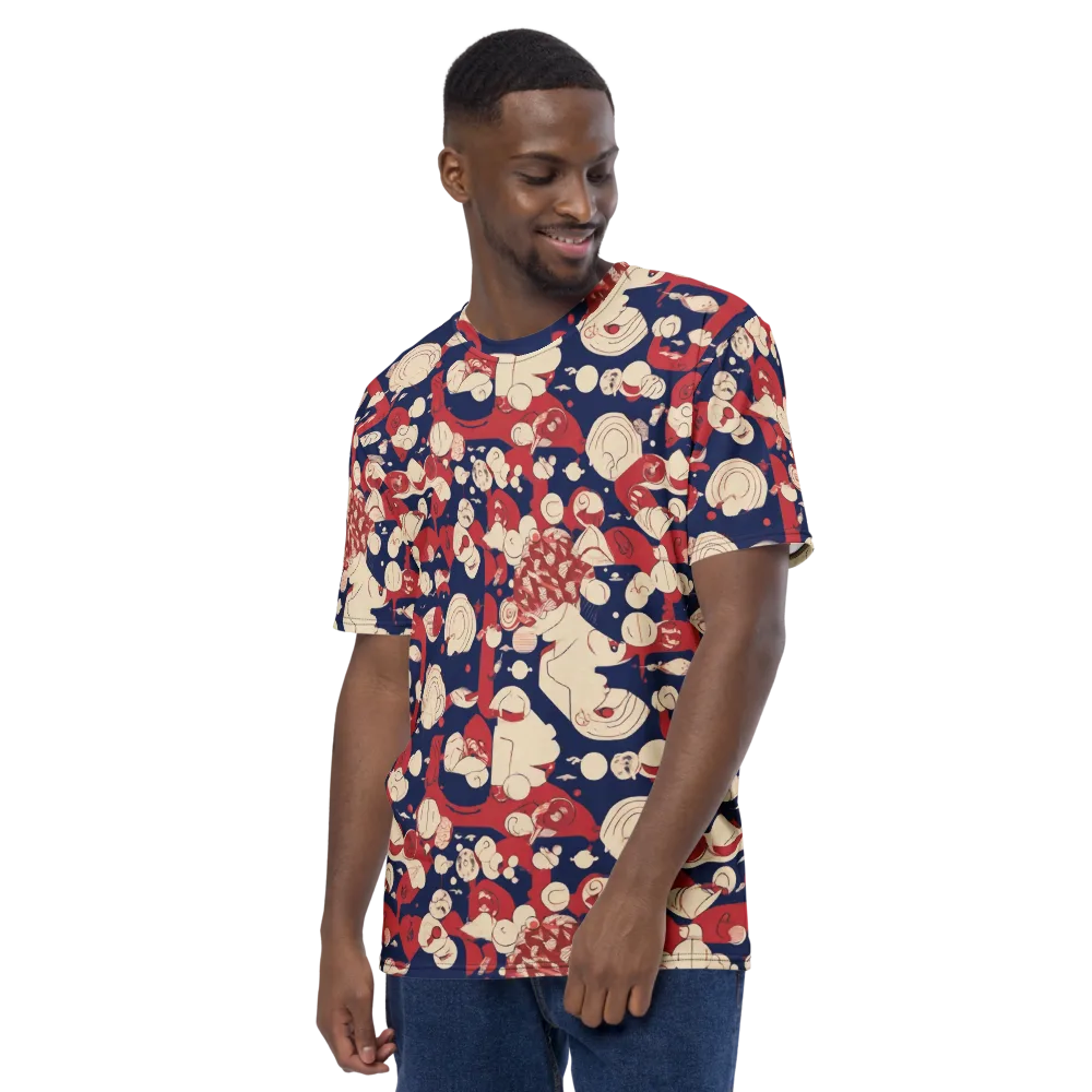Crimson Constellation on Men's Crew Neck T-Shirt — Left