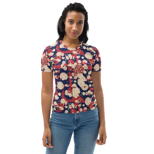 Crimson Constellation on a Women's Crew Neck T-Shirt