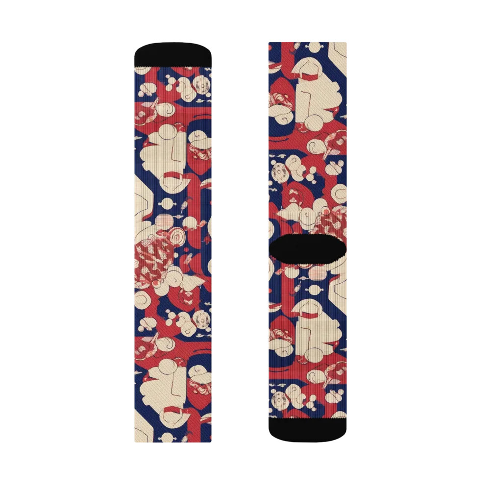 Crimson Constellation on Socks — Right Sock