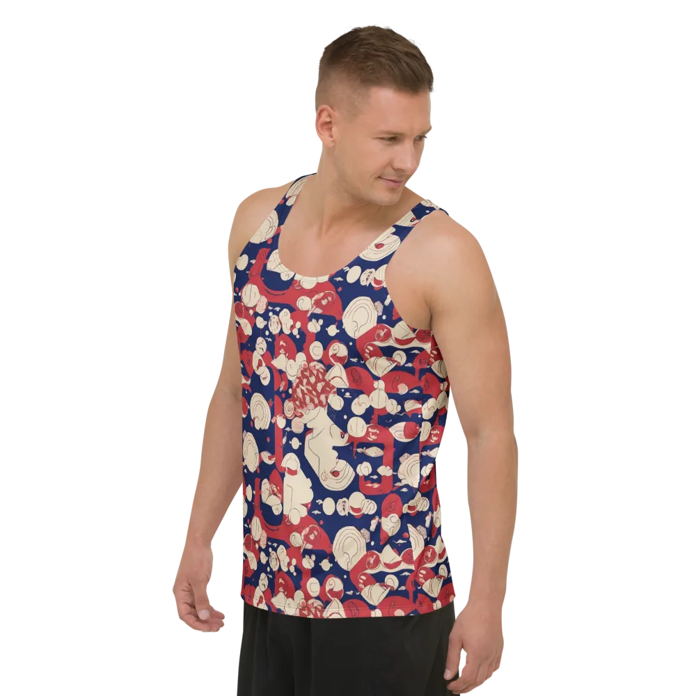 Crimson Constellation on Men's Tank Top — Left Front