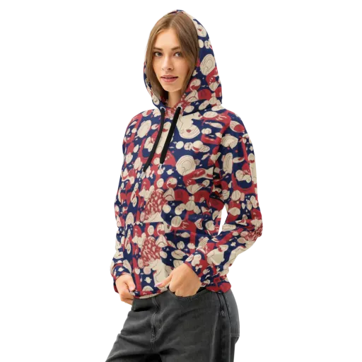 Crimson Constellation on a Cotton Hoodie