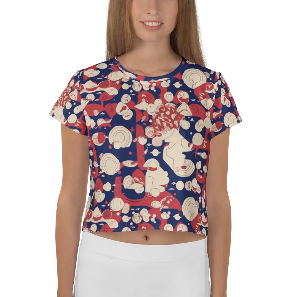 Crimson Constellation on Crop Tee — Front