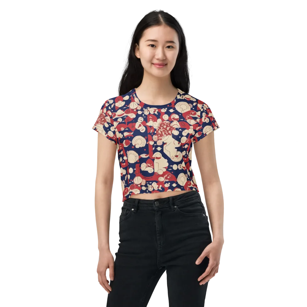 Crimson Constellation on Crop Tee — Front