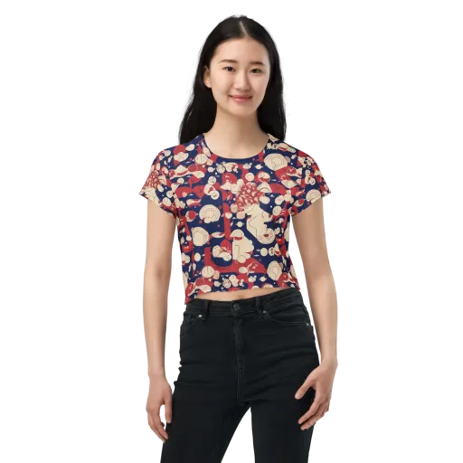Crimson Constellation on a Crop Tee