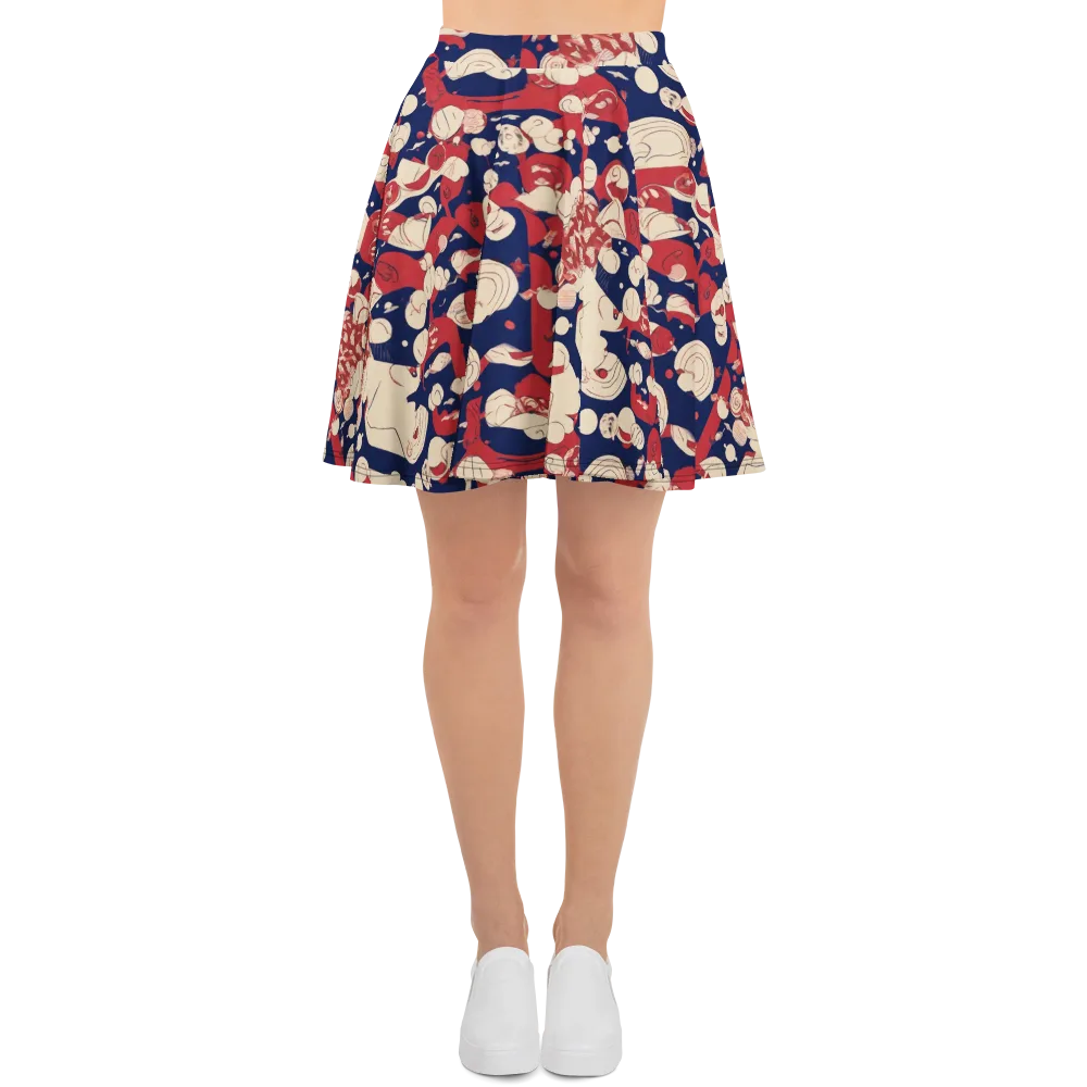 Crimson Constellation on Skater Skirt — Front