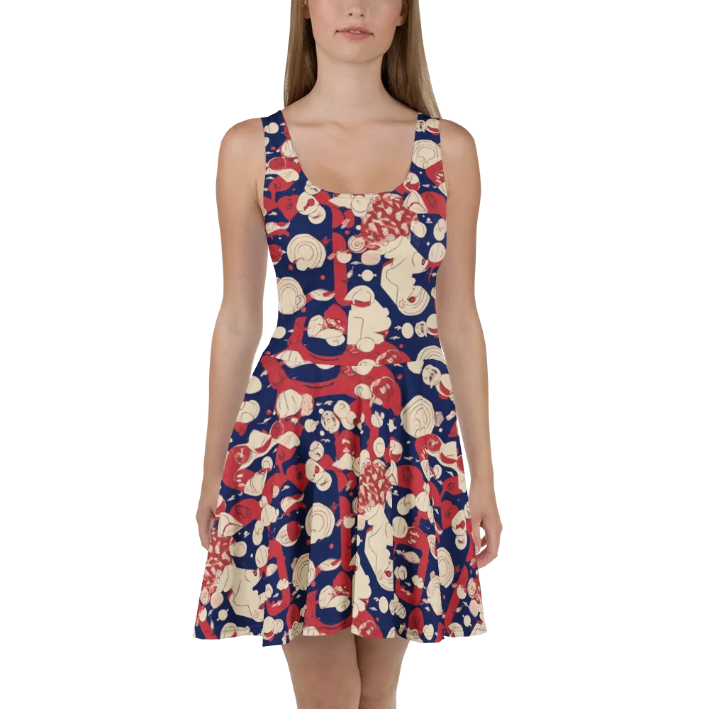 Crimson Constellation on Skater Dress — Front