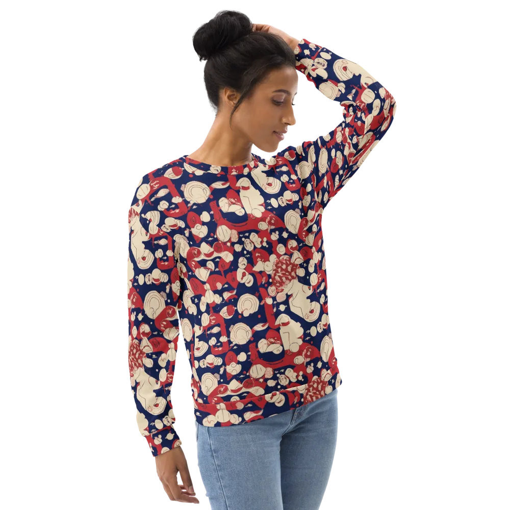 Crimson Constellation on Sweatshirt — Right Front