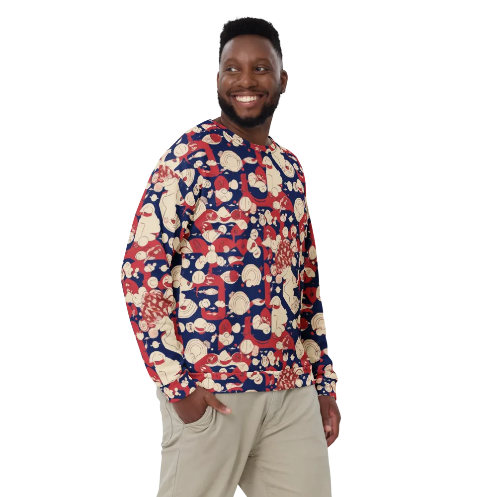 Crimson Constellation on Sweatshirt — Front
