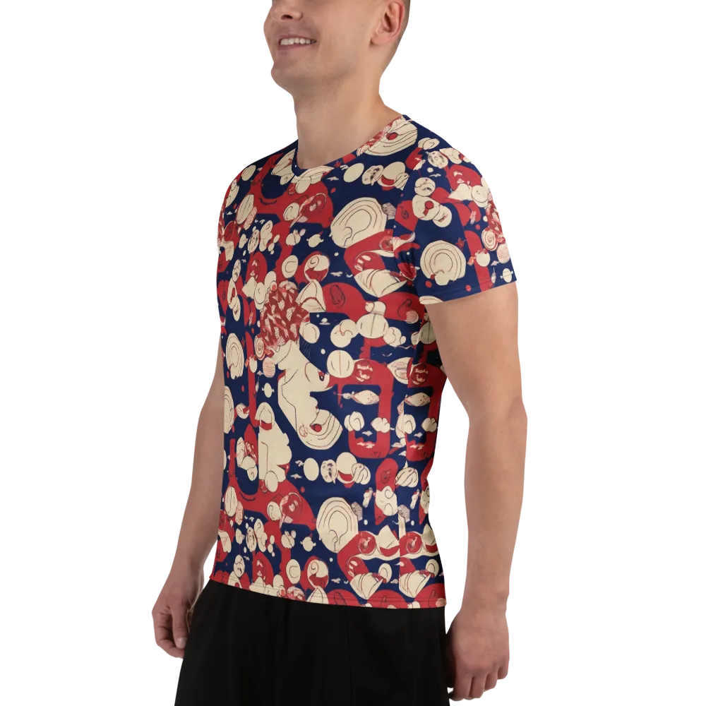 Crimson Constellation on Men's Athletic T-Shirt — Left