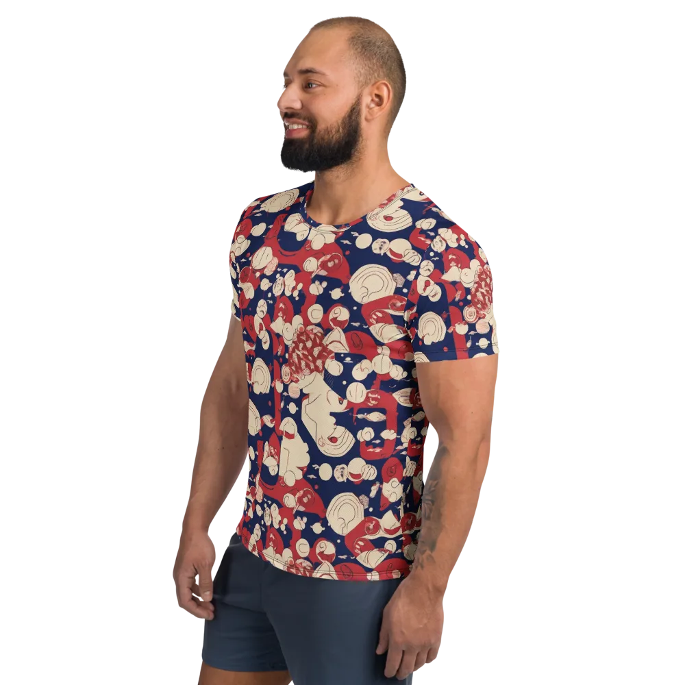 Crimson Constellation on Men's Athletic T-Shirt — Left