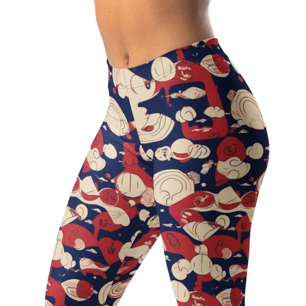 Crimson Constellation on Leggings — Left Front