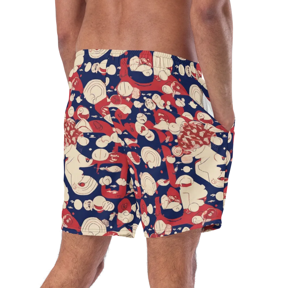 Crimson Constellation on Swim Trunks — Right Back