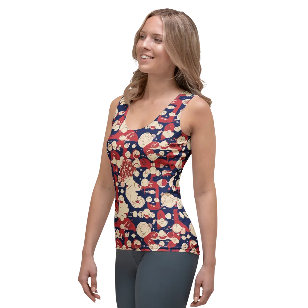 Crimson Constellation on Women's Tank Top — Left Front