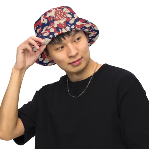Crimson Constellation on a Reversible Bucket Hat