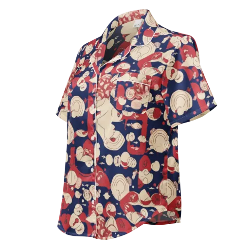 Crimson Constellation on a Women's Short Sleeve Pajama Top