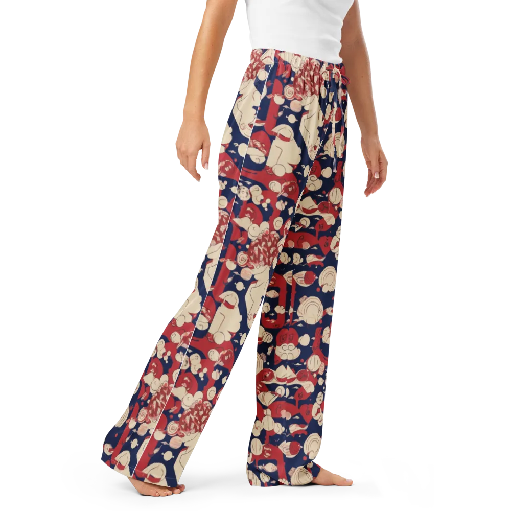 Crimson Constellation on Women's Pajama Pants — Right Front