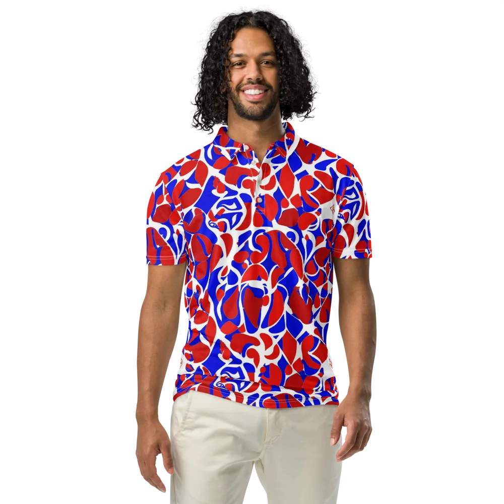 Red Tide Rhapsody on Men's Slim Fit Polo Shirt — Front