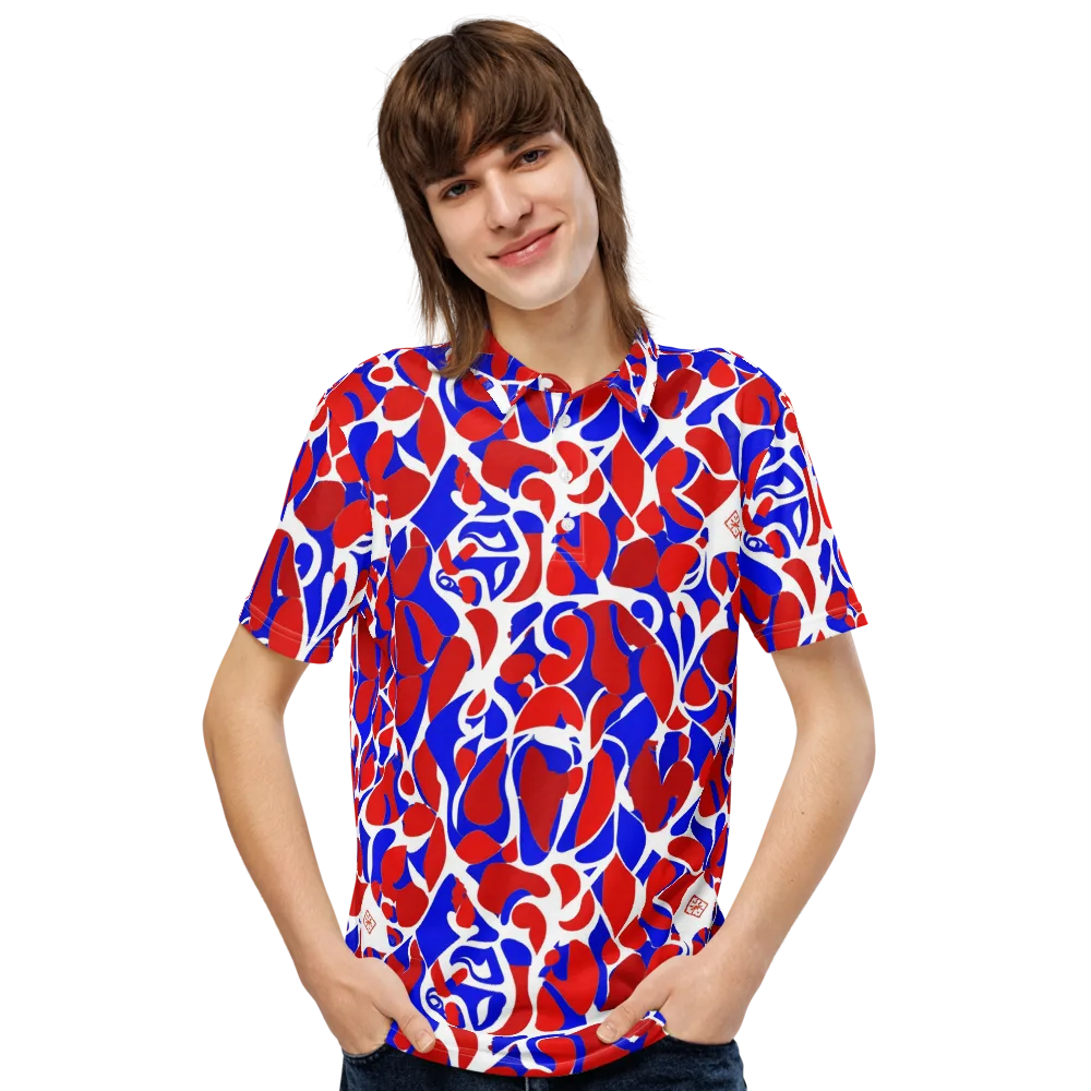 Red Tide Rhapsody on Men's Slim Fit Polo Shirt — Front