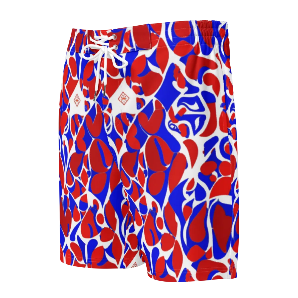Red Tide Rhapsody on Men's Board Shorts — Front
