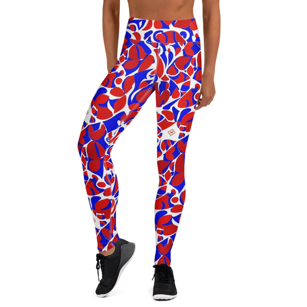 Red Tide Rhapsody on Yoga Leggings — Front