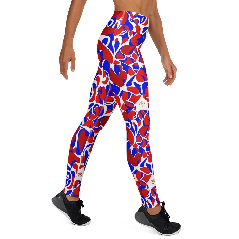 Red Tide Rhapsody on Yoga Leggings — Right