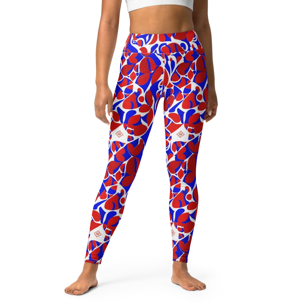 Red Tide Rhapsody on Yoga Leggings — Front