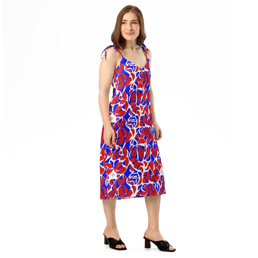 Red Tide Rhapsody on Slip Dress — Right Front