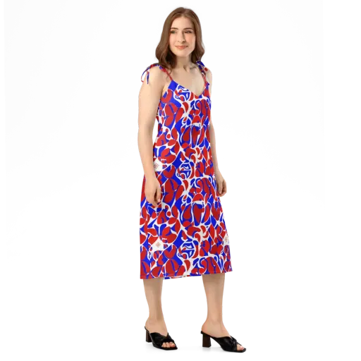 Red Tide Rhapsody on a Slip Dress
