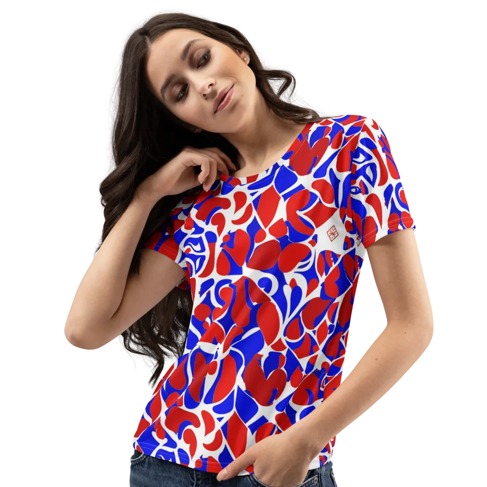 Red Tide Rhapsody on Women's Crew Neck T-Shirt — Left Front