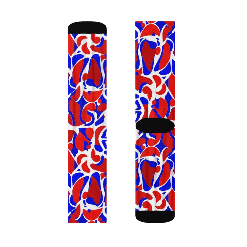 Red Tide Rhapsody on Socks — Right Sock